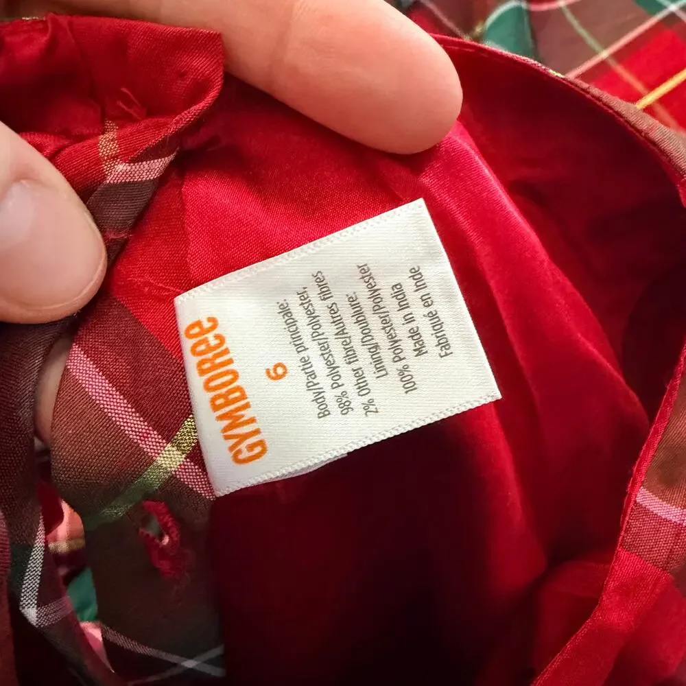 Gymboree Girls Red Plaid Holiday Dress - Excellent!